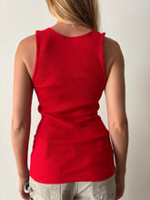 Red Ribbed Tank