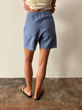 Antique Blue Striped French Cotton Shorts