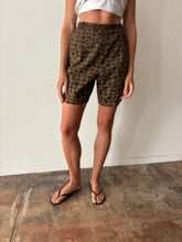 60s Duck Print Paisley Cotton Shorts 27w
