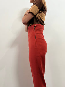 French Custom Opera High-Waist Wool Trousers