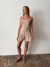 40s Striped Light Brown Romper
