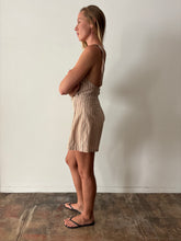 40s Striped Light Brown Romper