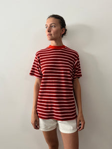 70s Red Terry Striped Tee