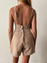 40s Striped Light Brown Romper