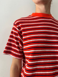 70s Red Terry Striped Tee