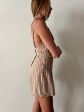 40s Striped Light Brown Romper