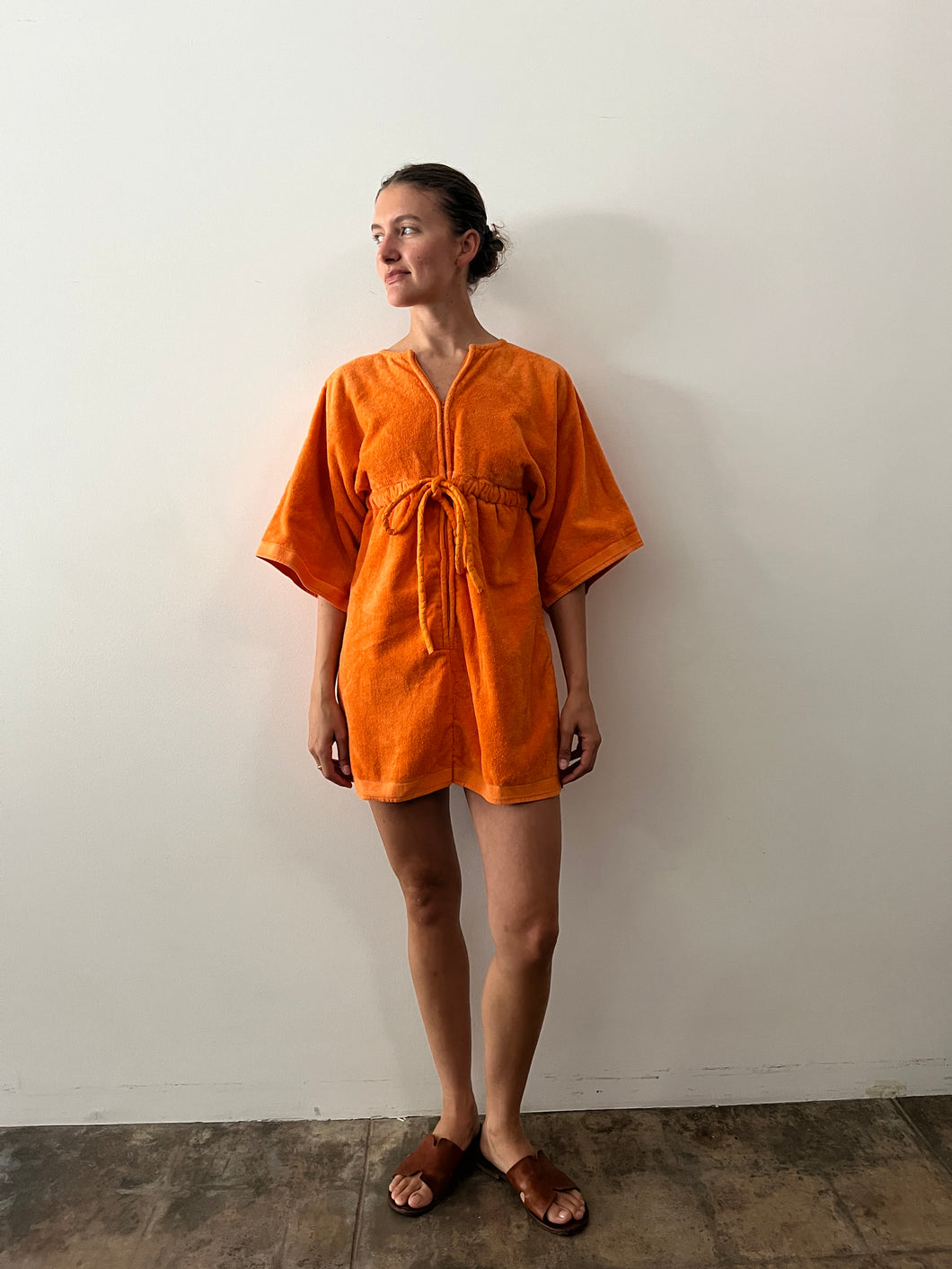 Orange Terry Mini Dress