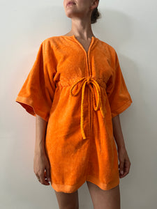 Orange Terry Mini Dress