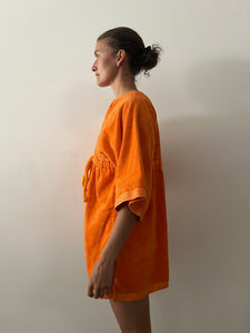 Orange Terry Mini Dress