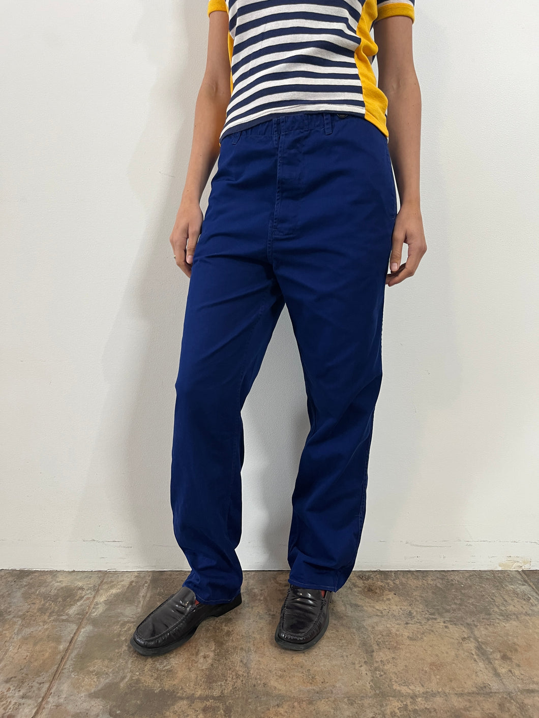 60s Indigo Blue Cotton Work Pants