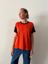 40s/50s Orange & Black Color Block Jersey