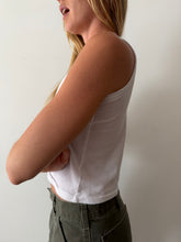 White Cotton Mesh Tank