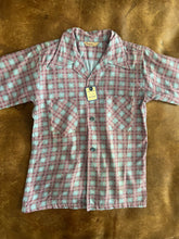 40s Printed Plaid Cotton Shirt