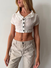 Cotton Gauze Crop Blouse