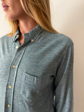 60s Blue Woven Knit Ivy League Shirt