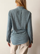 60s Blue Woven Knit Ivy League Shirt