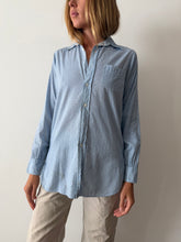 30s Blue Speckled Mens Deco Dress Shirt