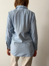 30s Blue Speckled Mens Deco Dress Shirt