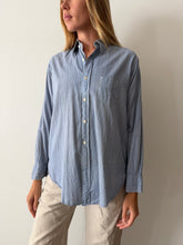 Light Blue Striped 1930s Cotton Button Down