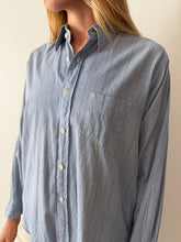 Light Blue Striped 1930s Cotton Button Down