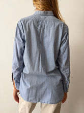 Light Blue Striped 1930s Cotton Button Down