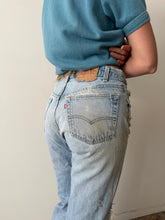 Thrashed Light Wash Levis 501s 30w