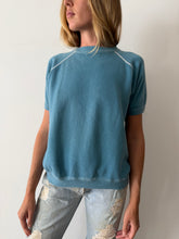 Faded Blue Short Sleeve Sweatshirt