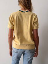 Faded Yellow 60s Short Sleeve Sweatshirt
