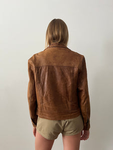 60s/70s Beat-Up Soft Leather Trucker Jacket