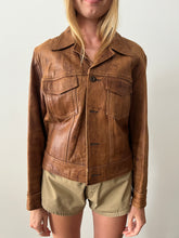 60s/70s Beat-Up Soft Leather Trucker Jacket