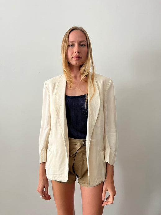 1940s Palm Beach White Summer Blazer