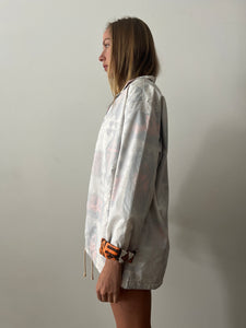 70s Hawaiian Batik Nylon Zip-Up Jacket