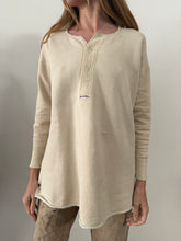 1920s Cotton Henley Sweatshirt Pullover