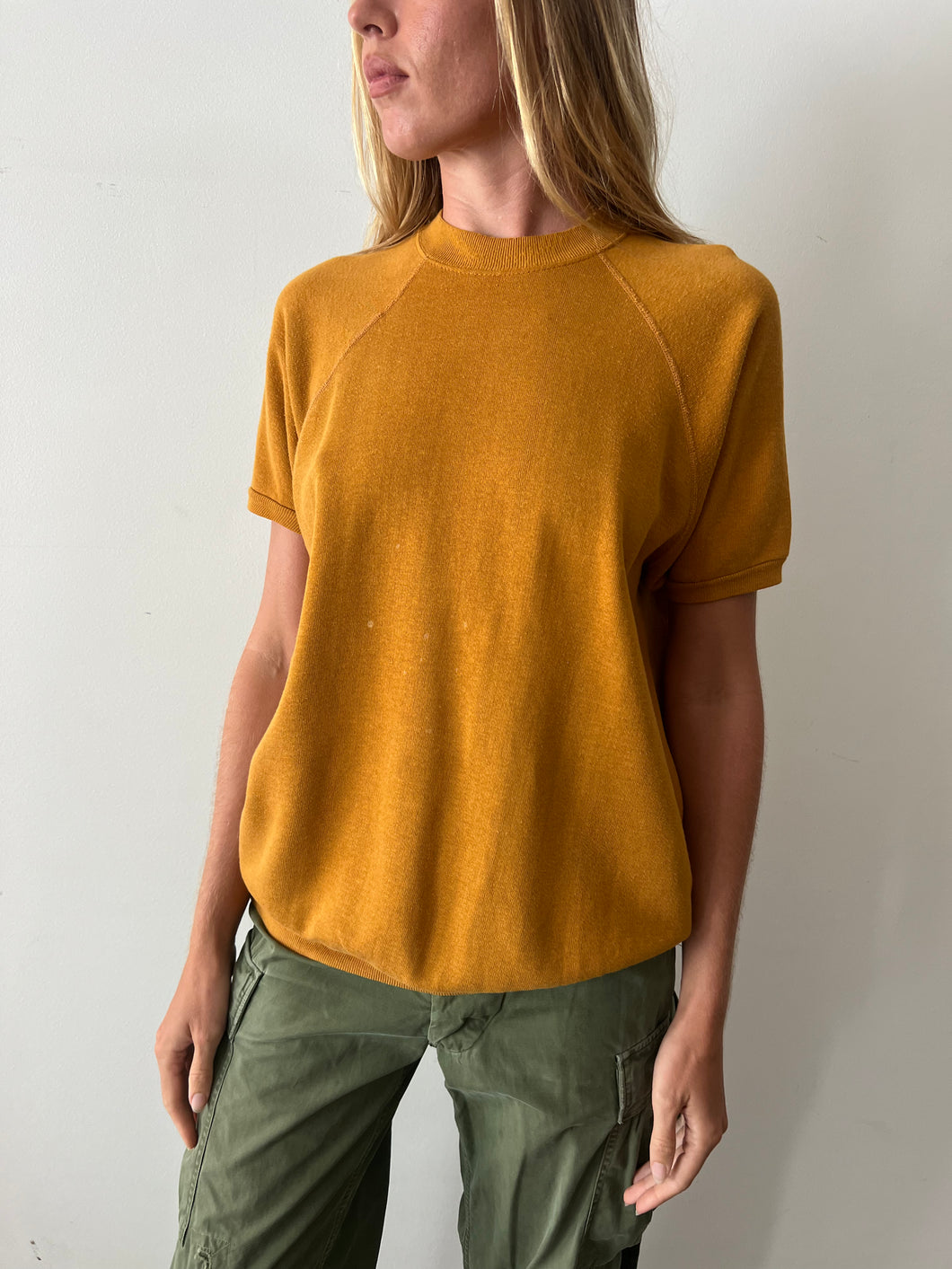 Mustard Short Sleeve Sweatshirt