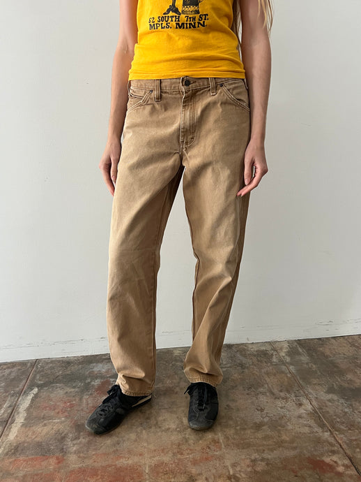 Tan Dickies Canvas Work Pants
