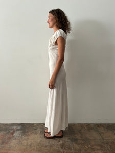 30s Full Length White Slip Dress