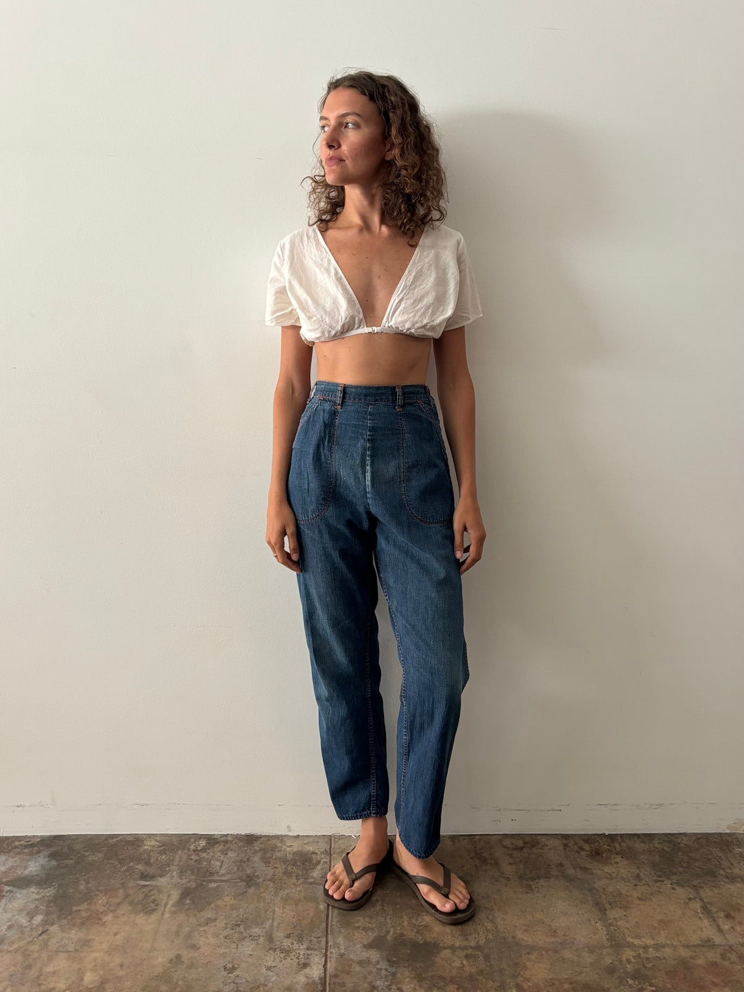 50s High Waist Side-Zip Jeans