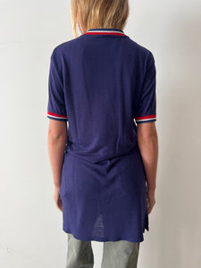 Navy Athletic V Neck tee
