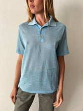 60s Blue Mesh Polo Shirt