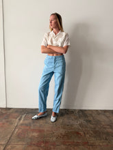 60s Baby Blue Cotton Pants 28w