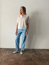 60s Baby Blue Cotton Pants 28w