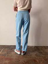 60s Baby Blue Cotton Pants 28w