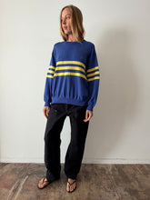 Soft Blue & Yellow Striped Sweatshirt