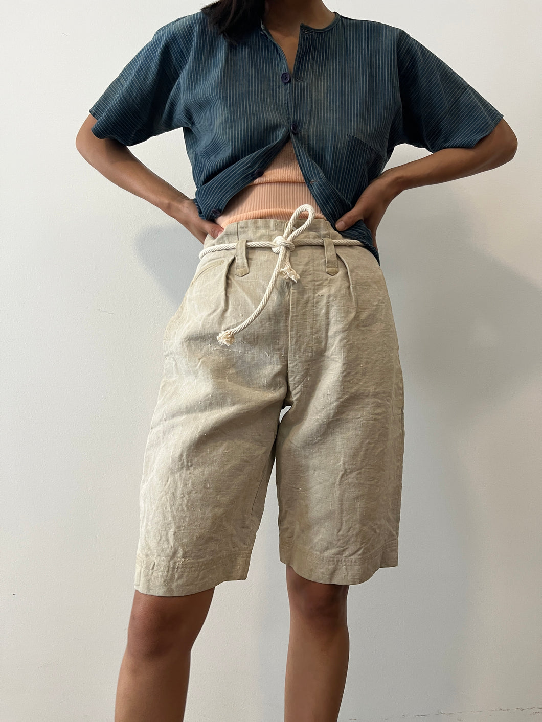 40s Japanese Heavy Linen Shorts