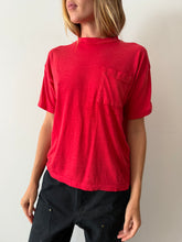 Soft Thin Red Pocket Tee