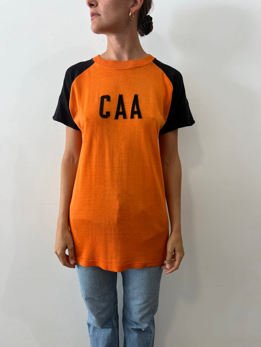 40s CAA Orange/Black Sports Jersey tee
