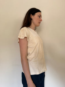 Antique Japanese Ribbed White Cotton Tee