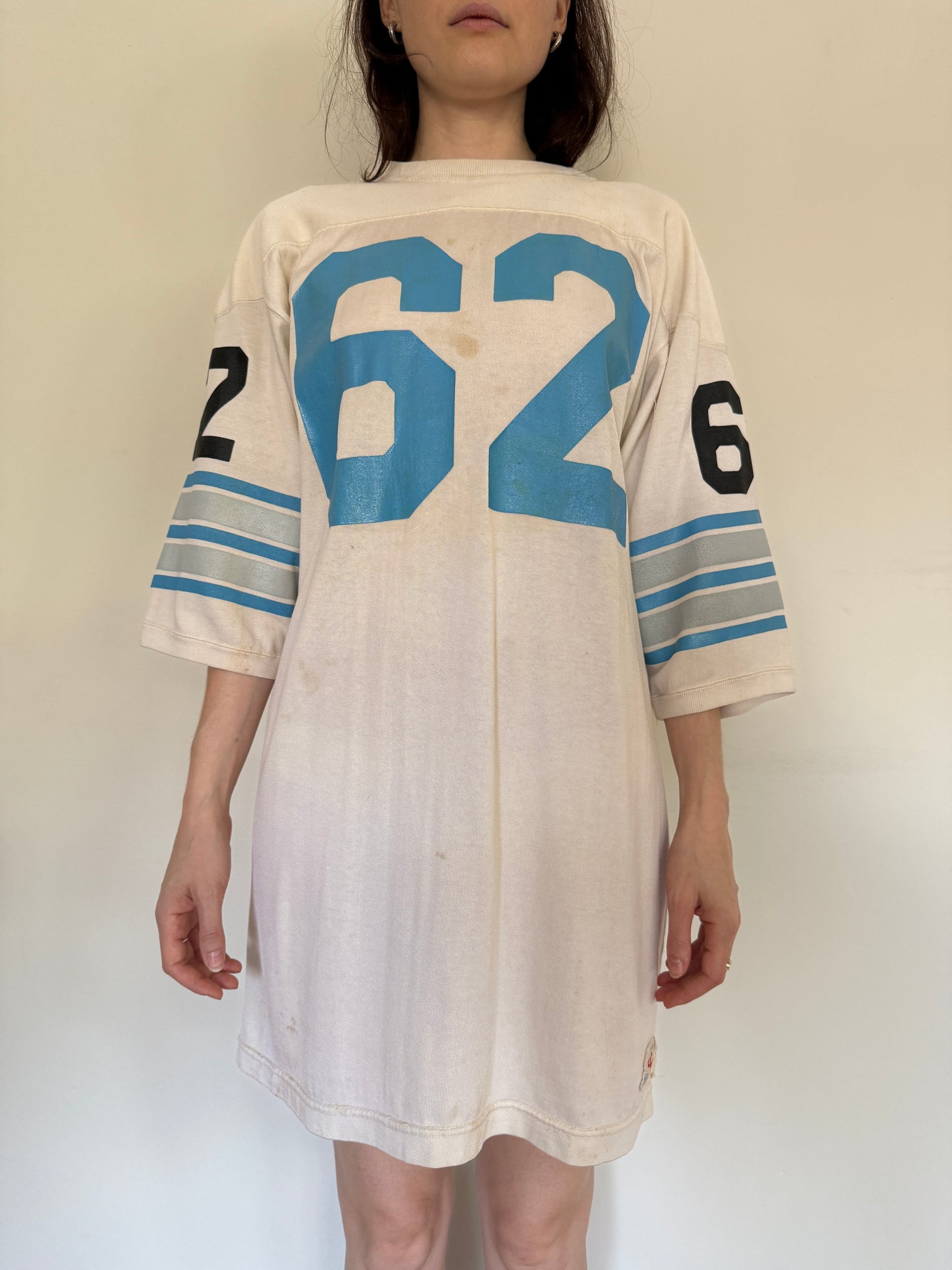 football jersey dresses the perfect uniform! Football jersey inspired prints on chiffon dresses in collaboration with @petrosstudio Available now on our website and with select stockists. Links in bio Photos @3eenkyung