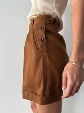 40s/50s French Chestnut Brown Shorts 23w
