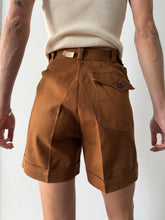 40s/50s French Chestnut Brown Shorts 23w